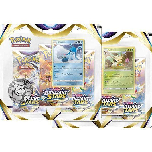 Pokémon TCG: Brilliant Stars 3-Pack Blister - Glaceon / Leafeon