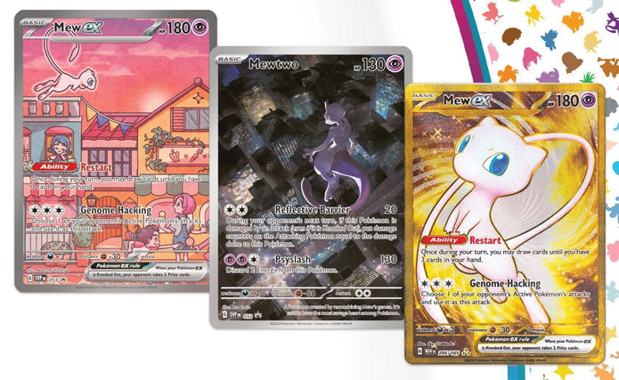 Pokemon Ultra Premium 151 Promo Mew Mewtwo Mew Gold ENG
