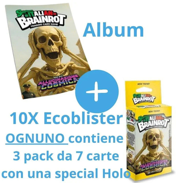 Skifidol Italian Brainrot TCG – Allucinazione Cosmica – Bundle 10x Ecoblister + Album