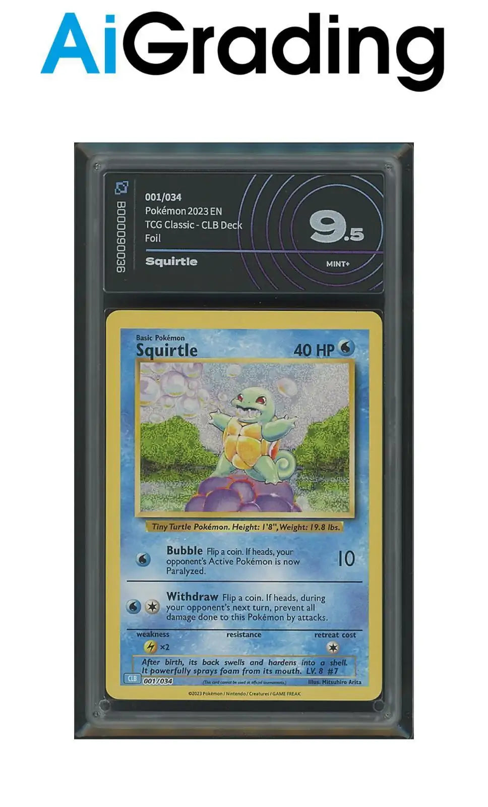 Squirtle Tcg Classic 001/034 Gradata AiGrading Voto 9,5 - B000090036