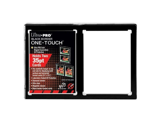 Ultra Pro 2-Card Black Border ONE-TOUCH Magnetic Holder -