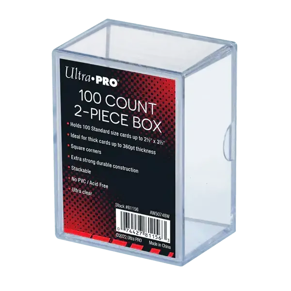 Ultra Pro 2-Piece Clear 100 Card Storage Box