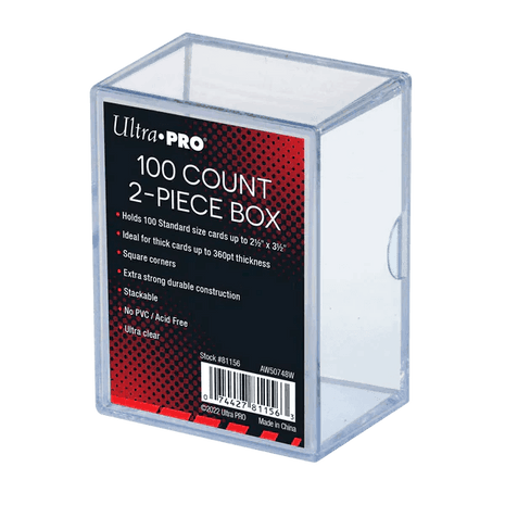 Ultra Pro 2-Piece Clear 100 Card Storage Box