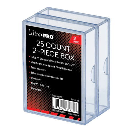 Ultra Pro 2-Piece Clear 25 Card Storage Box