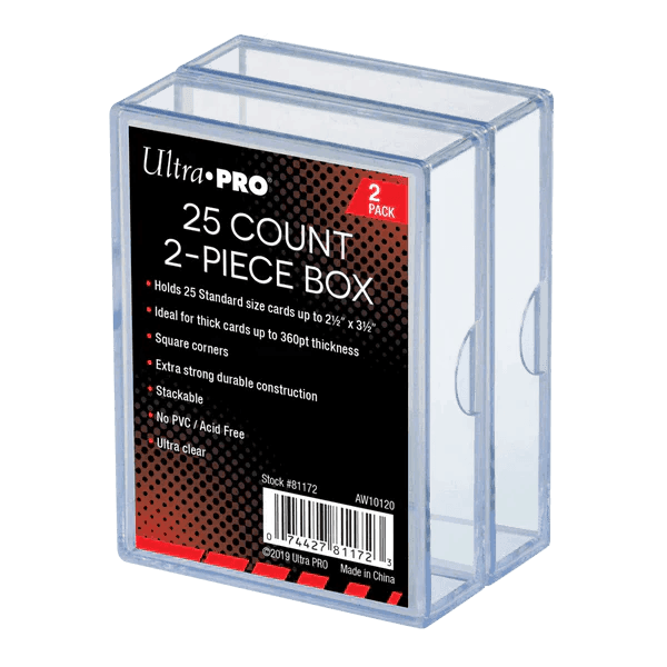 Ultra Pro 2-Piece Clear 25 Card Storage Box -