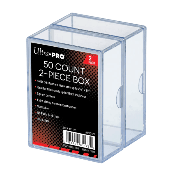 Ultra Pro 2-Piece Clear 50 Card Storage Box -