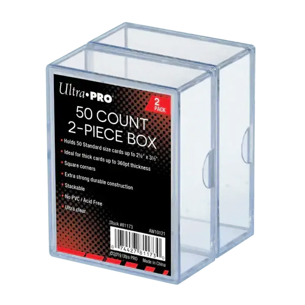 Ultra Pro 2-Piece Clear 50 Card Storage Box