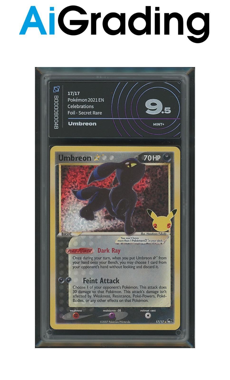 Umbreon Gold Star Celebrations 17/17 Gradata AiGrading Voto 9,5 - B000090048 -