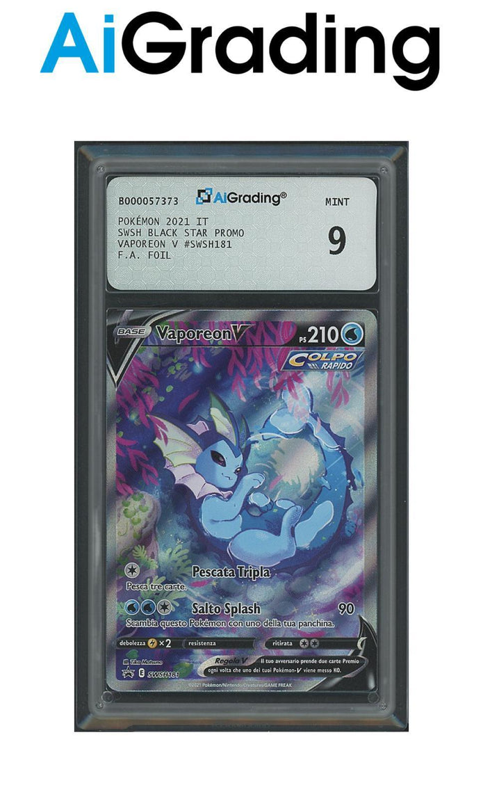 Vaporeon V Black Star Promo SWSH181 Full Art Foil Gradata 9