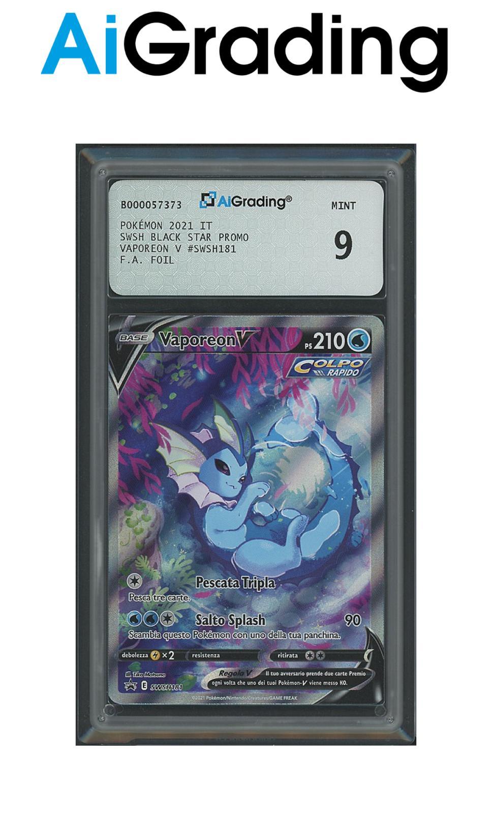 Vaporeon V Black Star Promo SWSH181 Full Art Foil Gradata 9 -