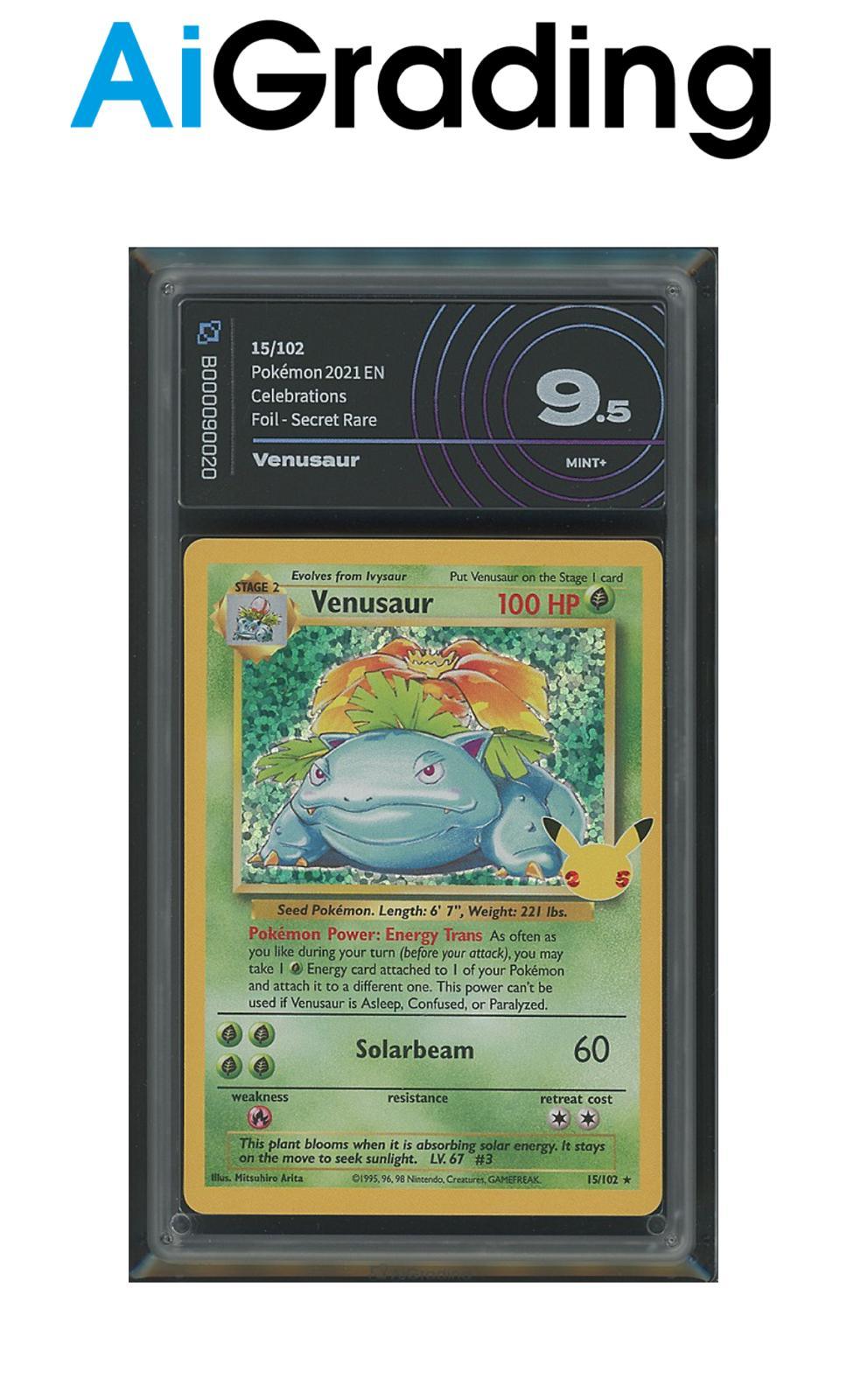 Venusaur Celebrations 15/102 Gradata AiGrading Voto 9,5 - B000090020 -