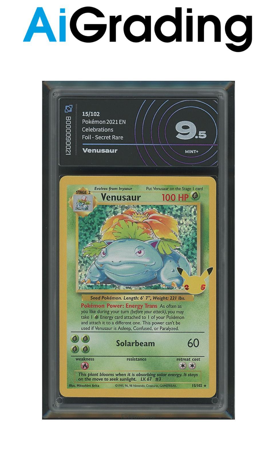 Venusaur Celebrations 15/102 Gradata AiGrading Voto 9,5 - B000090021 -