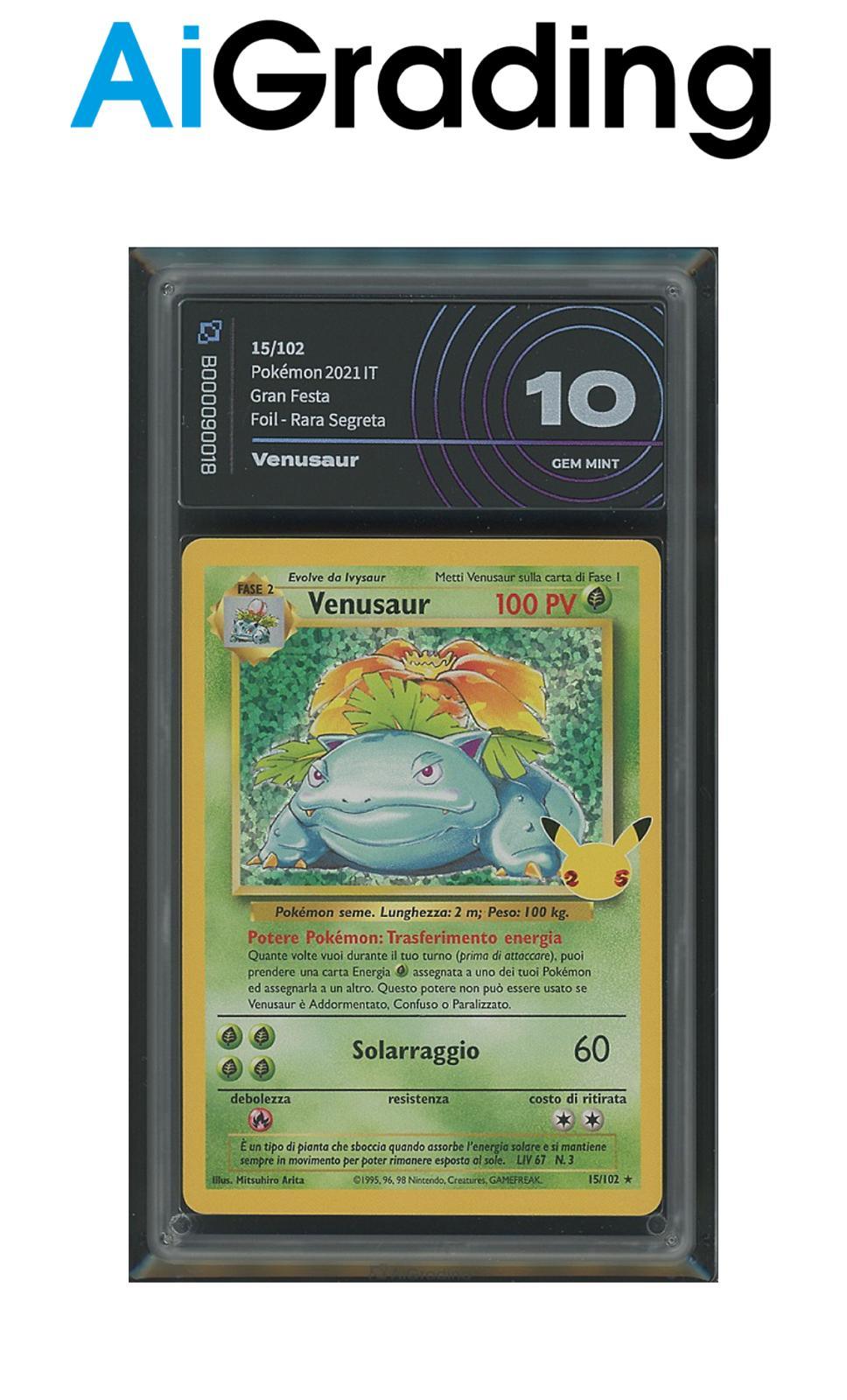 Venusaur Gran Festa 15/102 Gradata AiGrading Voto 10 - B000090018 -