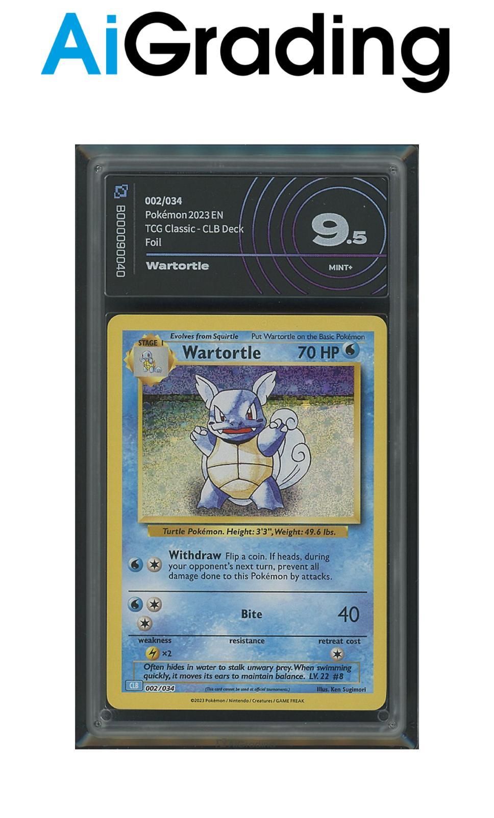 Wartortle Tcg Classic 002/034 Gradata AiGrading Voto 9,5 - B000090040 -